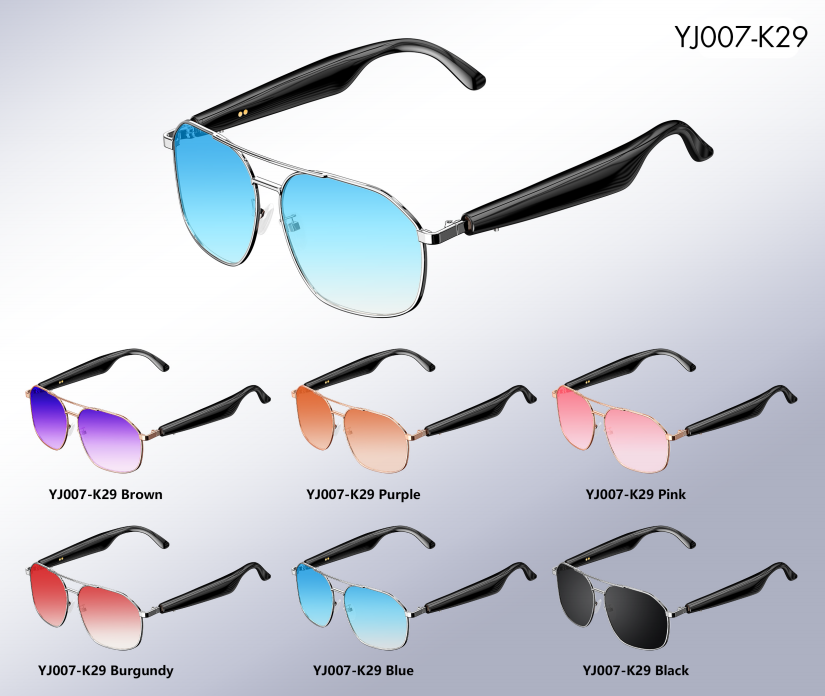 Pilot Metal Frame Smart Sunglasses (YJ007-K29)