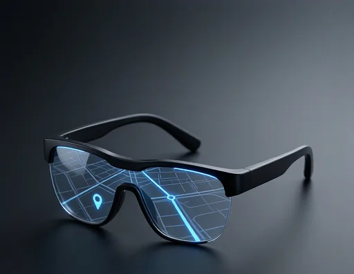 Smart glasses providing hands-free navigation maps overlay