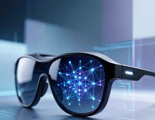 AI glasses with neural network visualization
