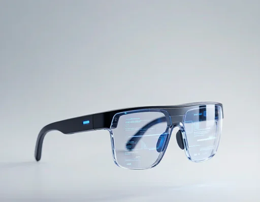 Concept rendering of next-gen smart glasses with transparent holographic display