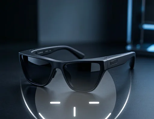 Smart glasses prototype with a countdown timer overlay