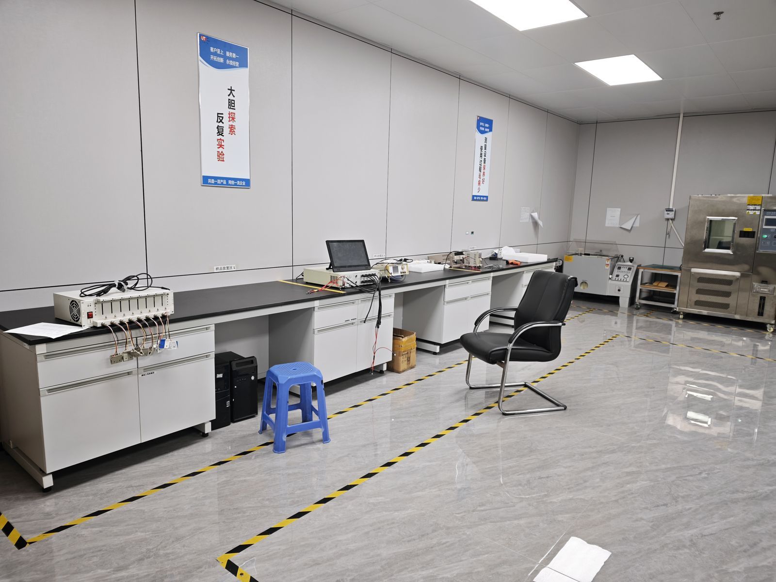 Reliability test benches in YHR Technology testing laboratory