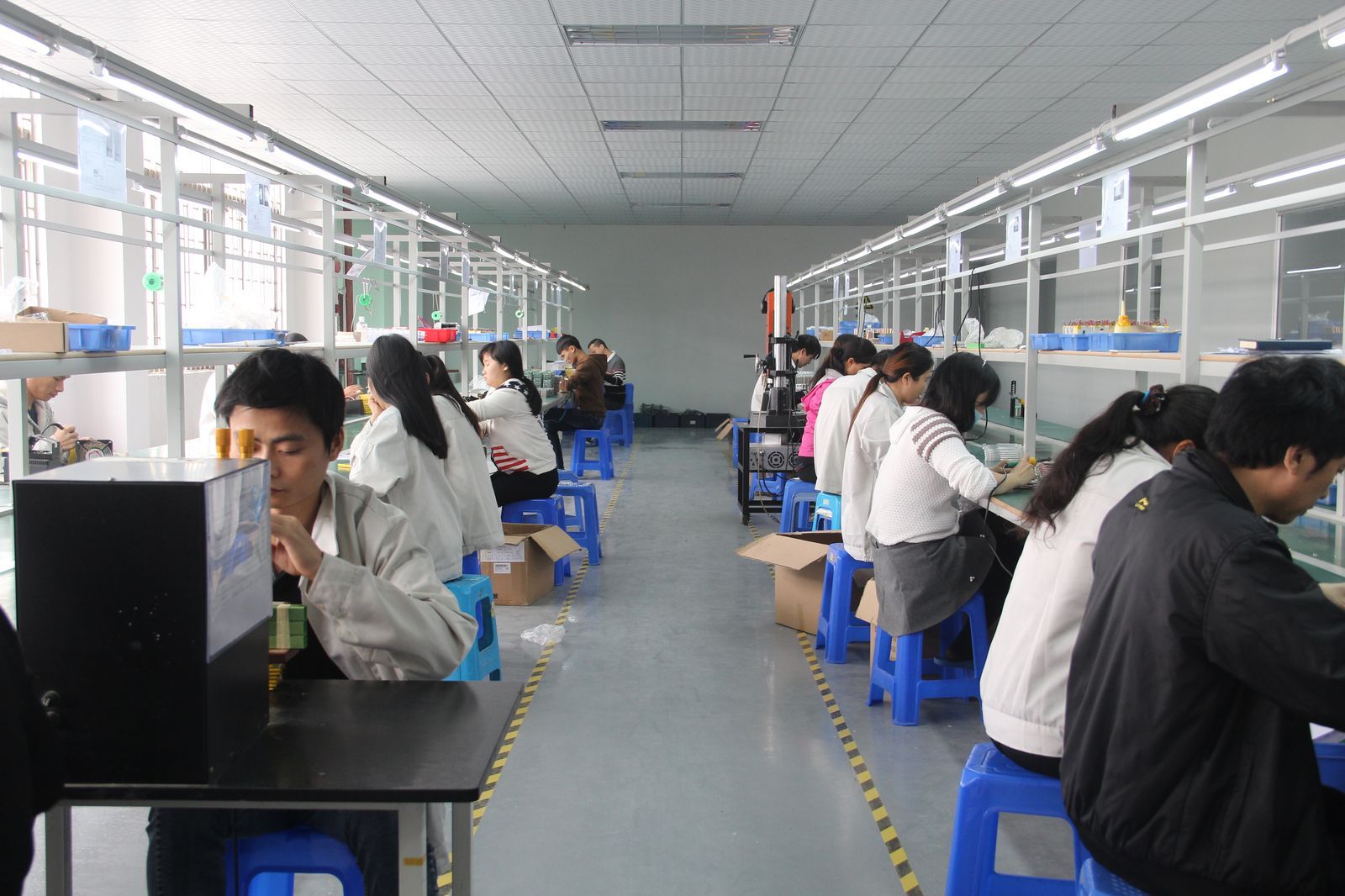 Production floor with 200+ workers at YHR Technology factory