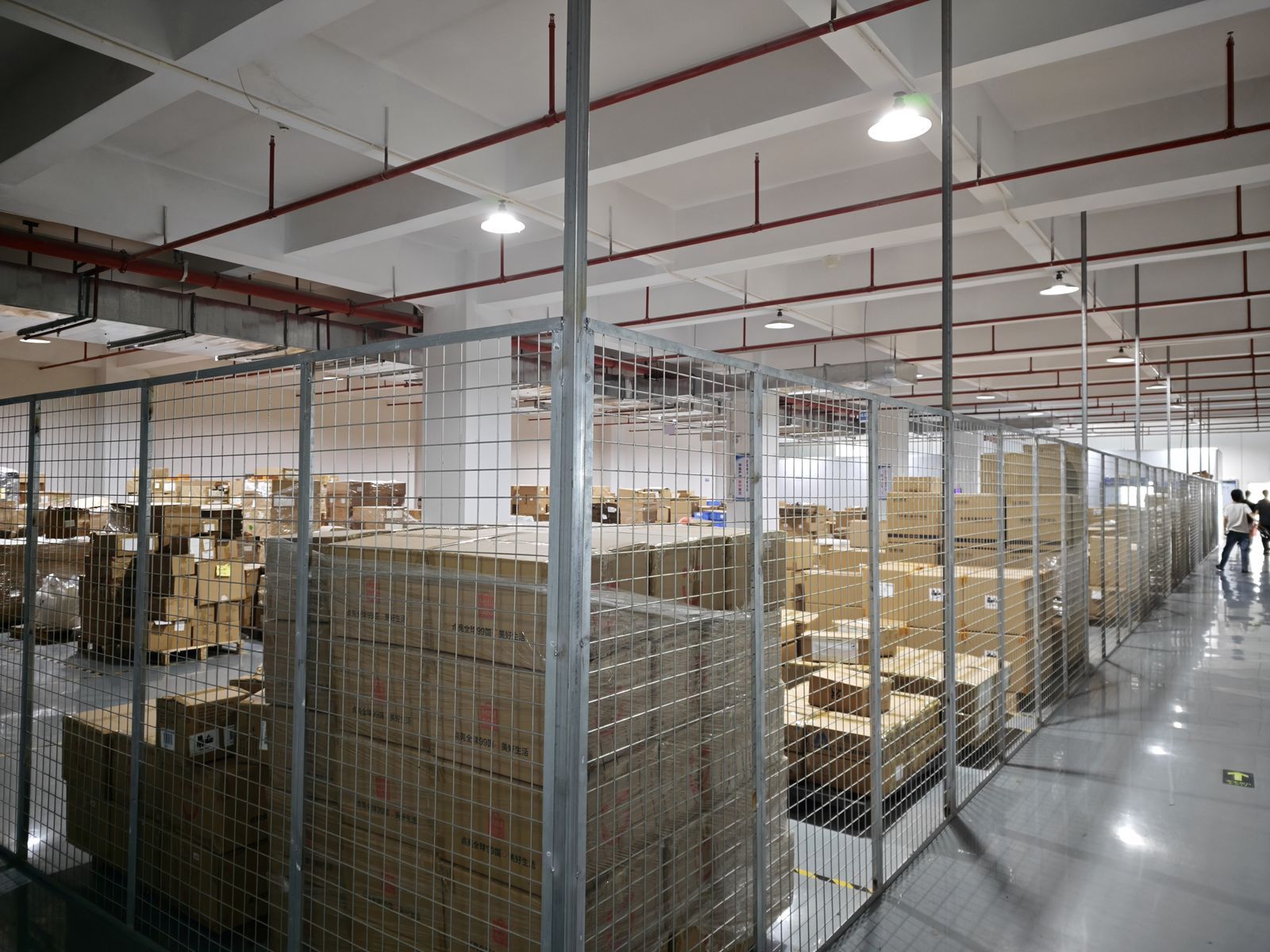 Finished goods warehouse at YHR Technology factory in Dongguan